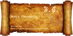 Watz Gergely névjegykártya