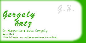 gergely watz business card